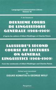 Deuxième cours de linguistique generale (1908-1909)