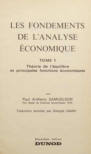 Les fondements de l'analyse économique
