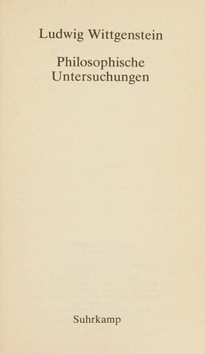 Philosophische Untersuchungen.