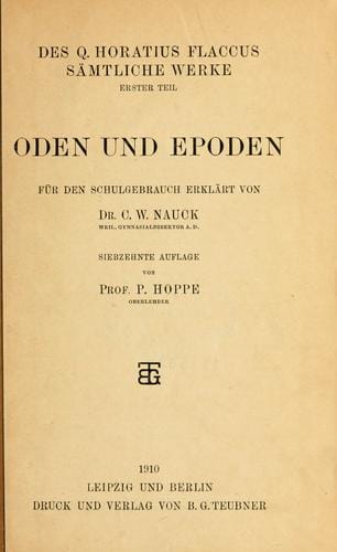 Oden und Epoden.