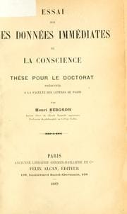 Essai sur les données immédiates de la conscience.