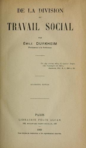 De la division du travail social