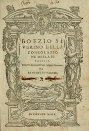 Boezio Seuerino della consolazione della filosofia
