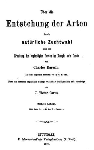 Über die Entstehung der Arten durch natürliche Zuchtwahl