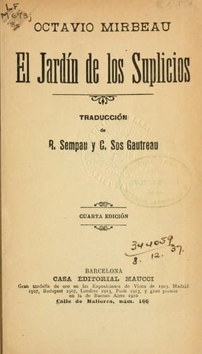 El jardín de los suplicios [por] Octavio Mirbeau.