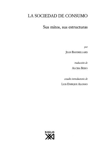 La Sociedad de consumo