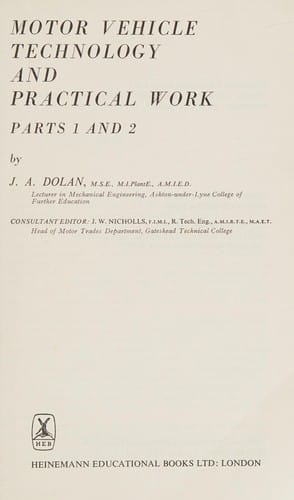 Motor vehicle technology and practical work