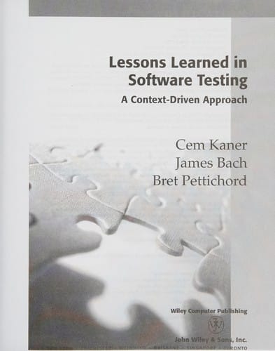 Lessons learned in software testing
