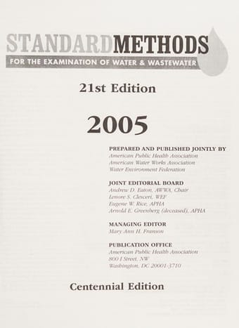 Standard methods for the examination of water & wastewater