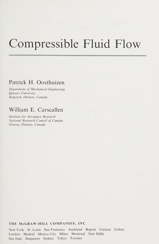 Solutions manual to accompany Compressible fluid flow