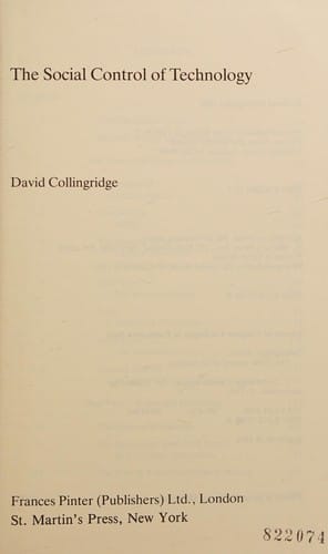 The social control of technology