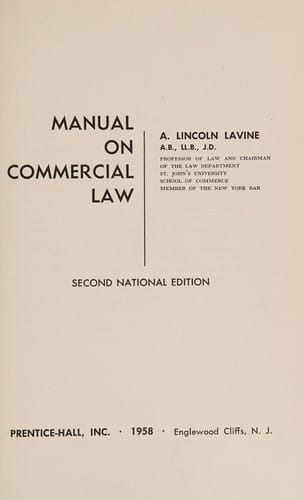 Manual on commercial law