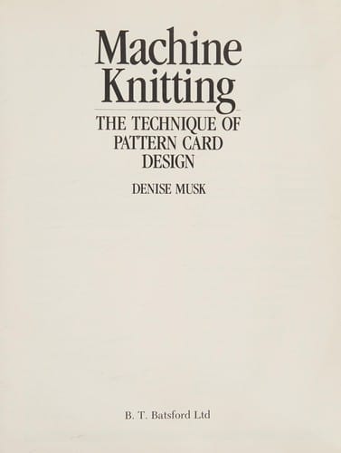Machine knitting
