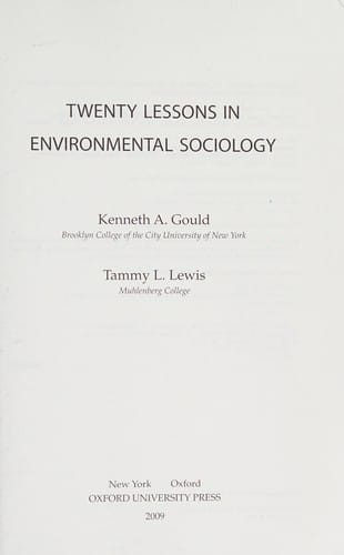 Twenty lessons in environmental sociology