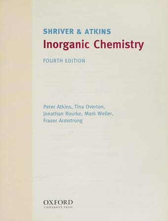Shriver & Atkins' inorganic chemistry