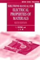 Solutions manual for electrical properties of materials