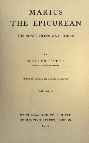Ritratti immaginari [di] Walter Pater.