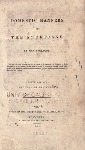 Mœurs domestiques des Américains