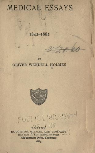 Medical essays, 1842-1882