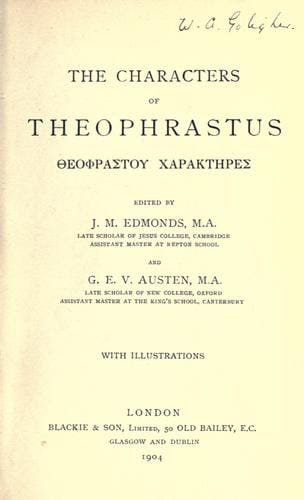 Theophrasti Characteres