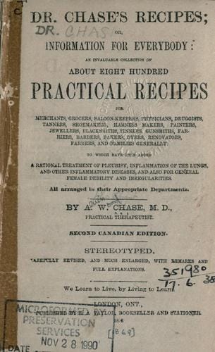 Dr. Chase's recipes, or, Information for everybody