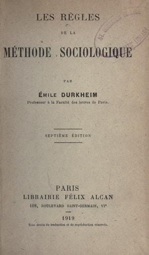 Les règles de la méthode sociologique