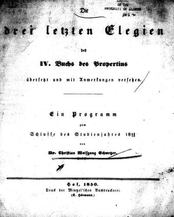 Die  drei letzen Elegien des IV. Buchs des Propertius