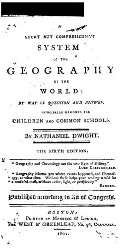 A short but comprehensive system of the geography of the world