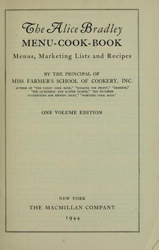 The Alice Bradley menu-cook-book