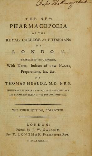 Pharmacopoeia Collegii Regalis Medicorum Londinensis