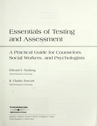Essentials of testing and assessment