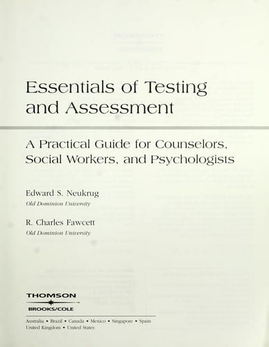 Essentials of testing and assessment