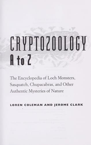 Cryptozoology A to Z