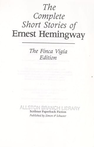The Short Stories of Ernest Hemingway
