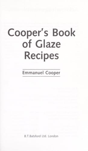 Cooper's book of glaze recipes