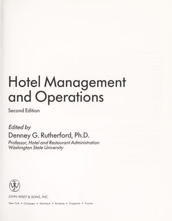 Hotel management and operations