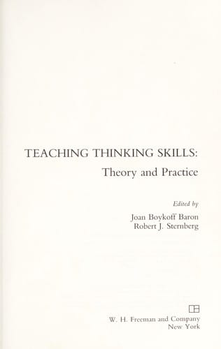 Teaching thinking skills