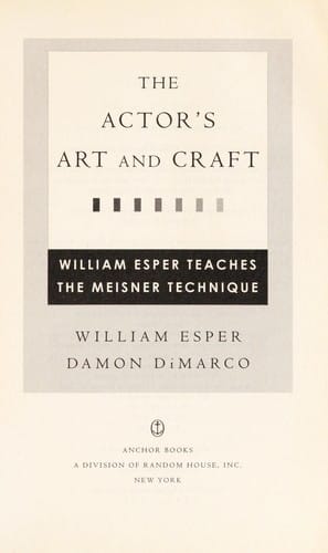 The actor's art and craft