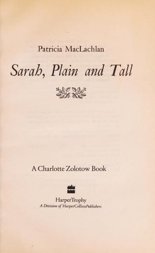 Sarah, plain and tall