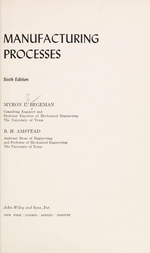 Manufacturing processes