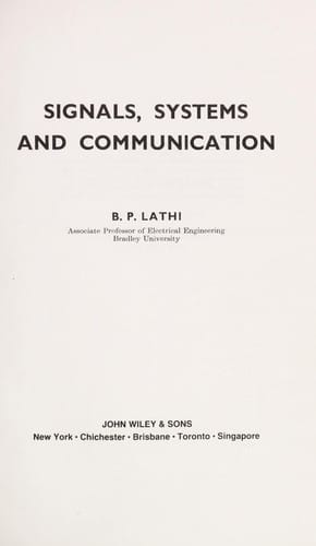 Signals, systems and communication