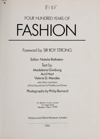 Four hundred years of fashion