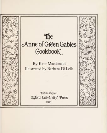 The Anne of Green Gables cookbook