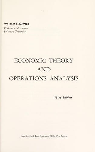 Economic theory and operations analysis