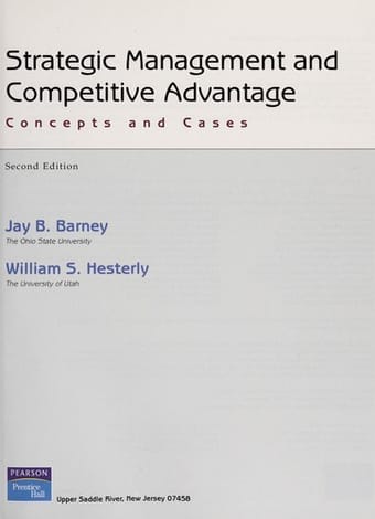 Strategic management and competitive advantage