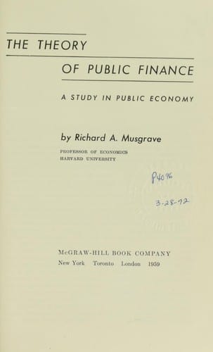 The theory of public finance