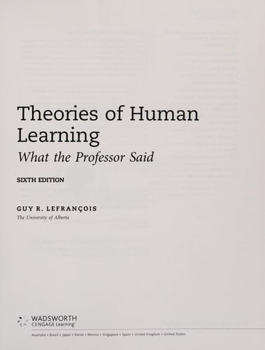 Theories of human learning