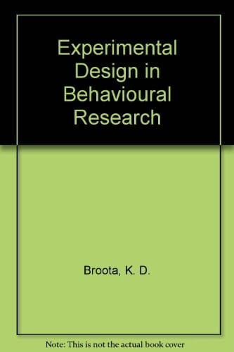 Experimental design in behavioural research