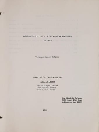 Canadian participants in the American Revolution