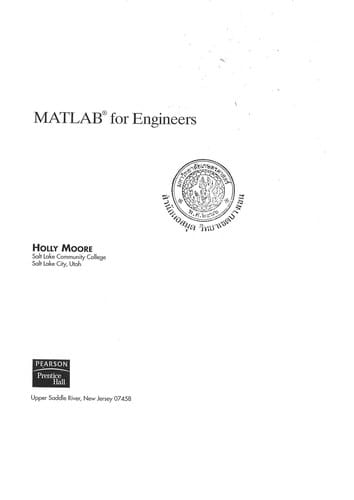 MATLAB for engineers